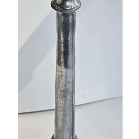 Pair of tall vintage metal candlestick holders 16.5" Silver - Picture 5 of 7